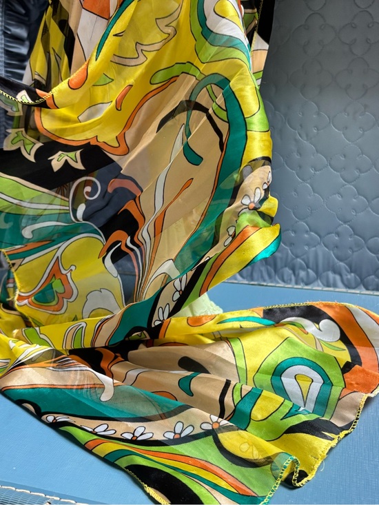 Accessories - Vintage Psychedelic Scarf, Long Polyester retro